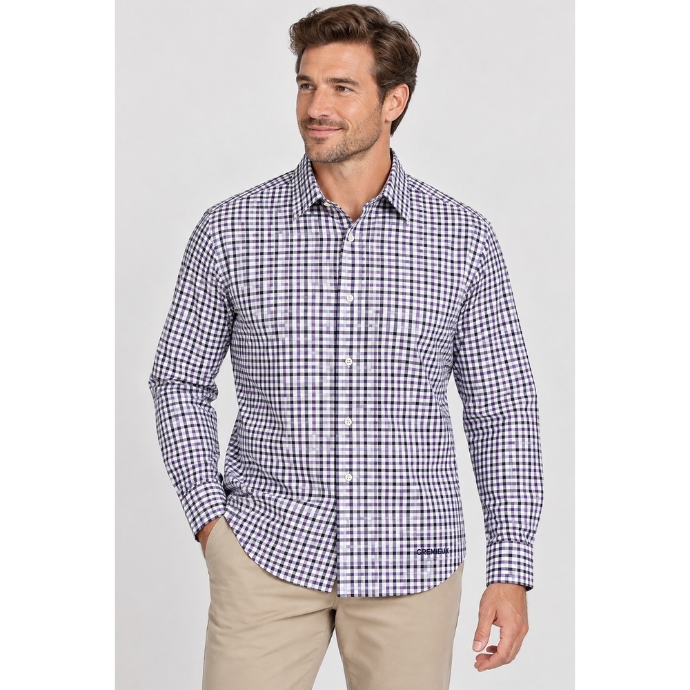 Daniel Cremieux Classics Mens Medium Purple Gingham Check Cotton Button Down
